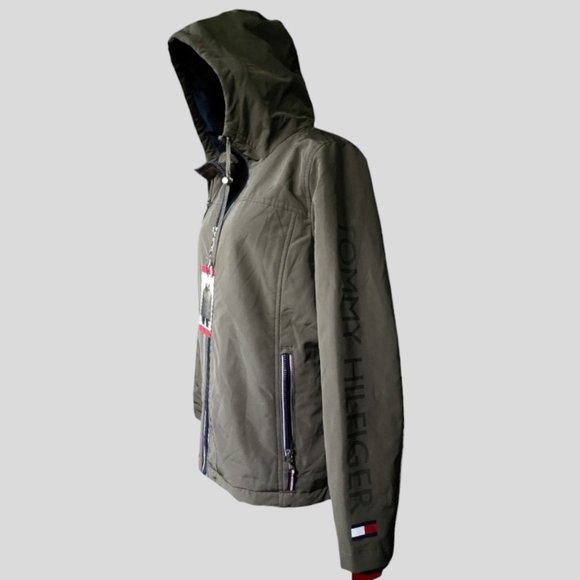NWT TOMMY HILFIGER (MED) Olive Insulated Plush Lined Winter Jacket - Picture 4 of 11